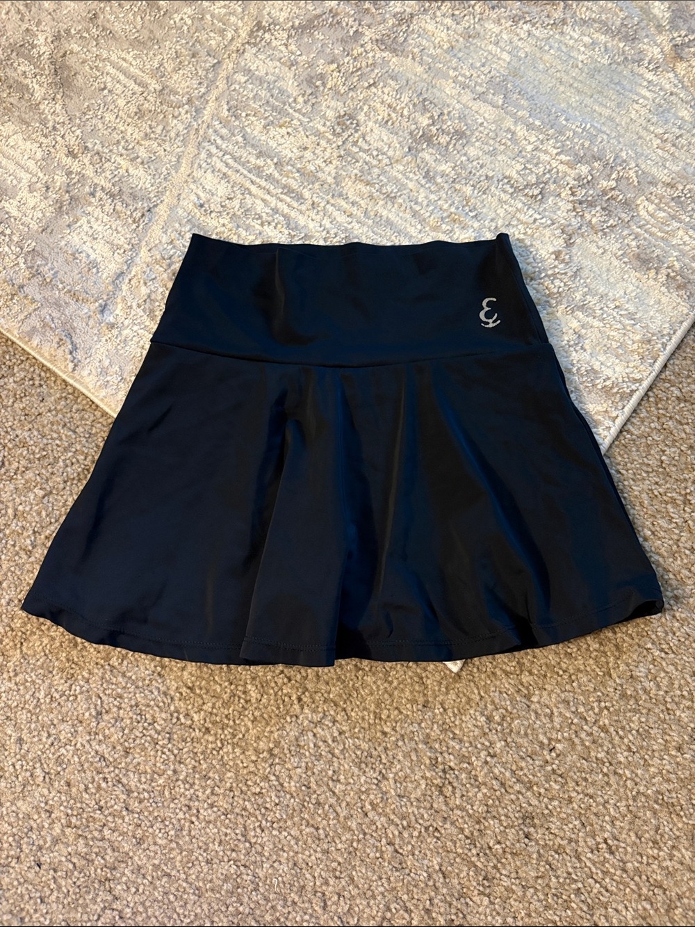 CRZ YOGA Black Circle Skater Athletic Skirt
